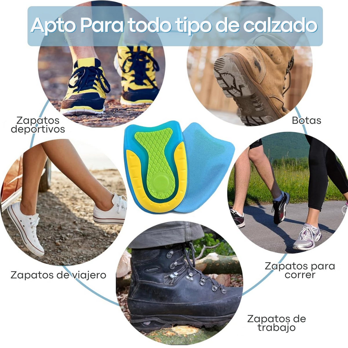 Foto 7 pulgar | Talonera Soporte Deportivo Alivia Dolores Talón Plantilla Pies 1 Par