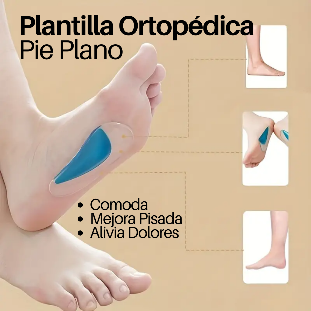 Foto 3 pulgar | Plantillas Ortopedicas Pie Plano de Gel 1 Par