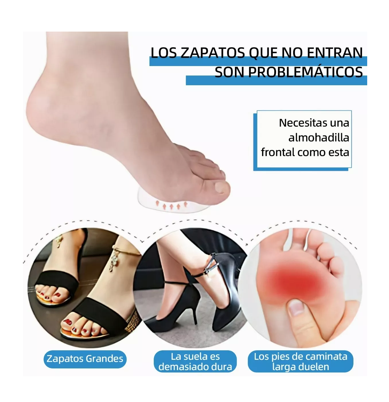 Foto 3 pulgar | Protector Almohadillas Para Pies Para Antepiéde 5 Pares, Transparente