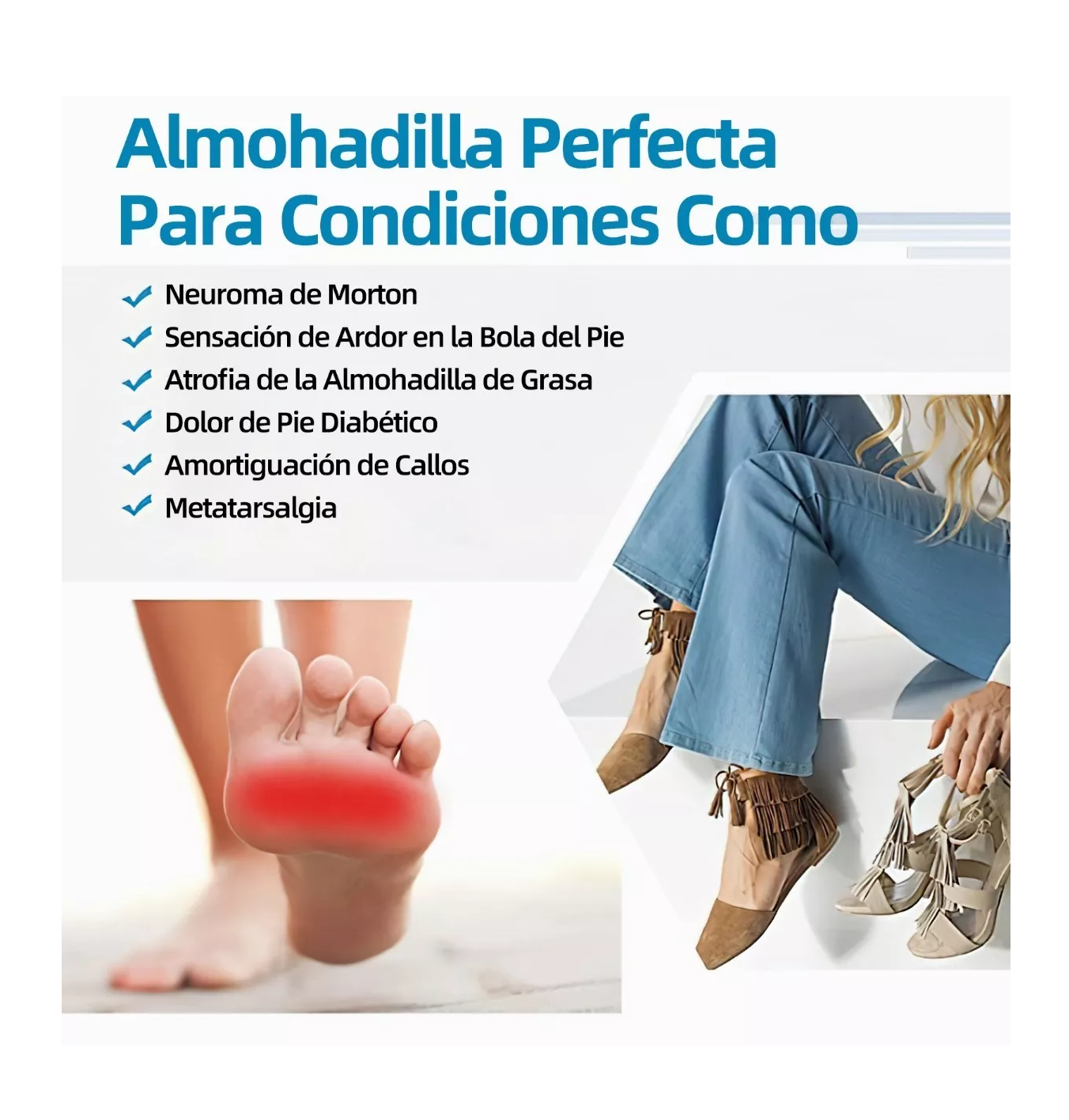 Foto 4 pulgar | Protector Almohadillas Para Pies Para Antepiéde 5 Pares, Transparente