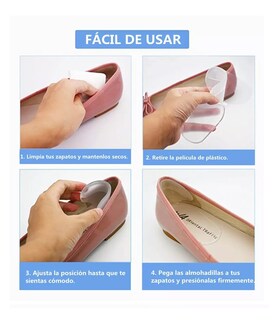 Foto 4 | Almohadillas Tacón Y Plantilla De Gel Alivia El Dolor 6 Pares, Transparente