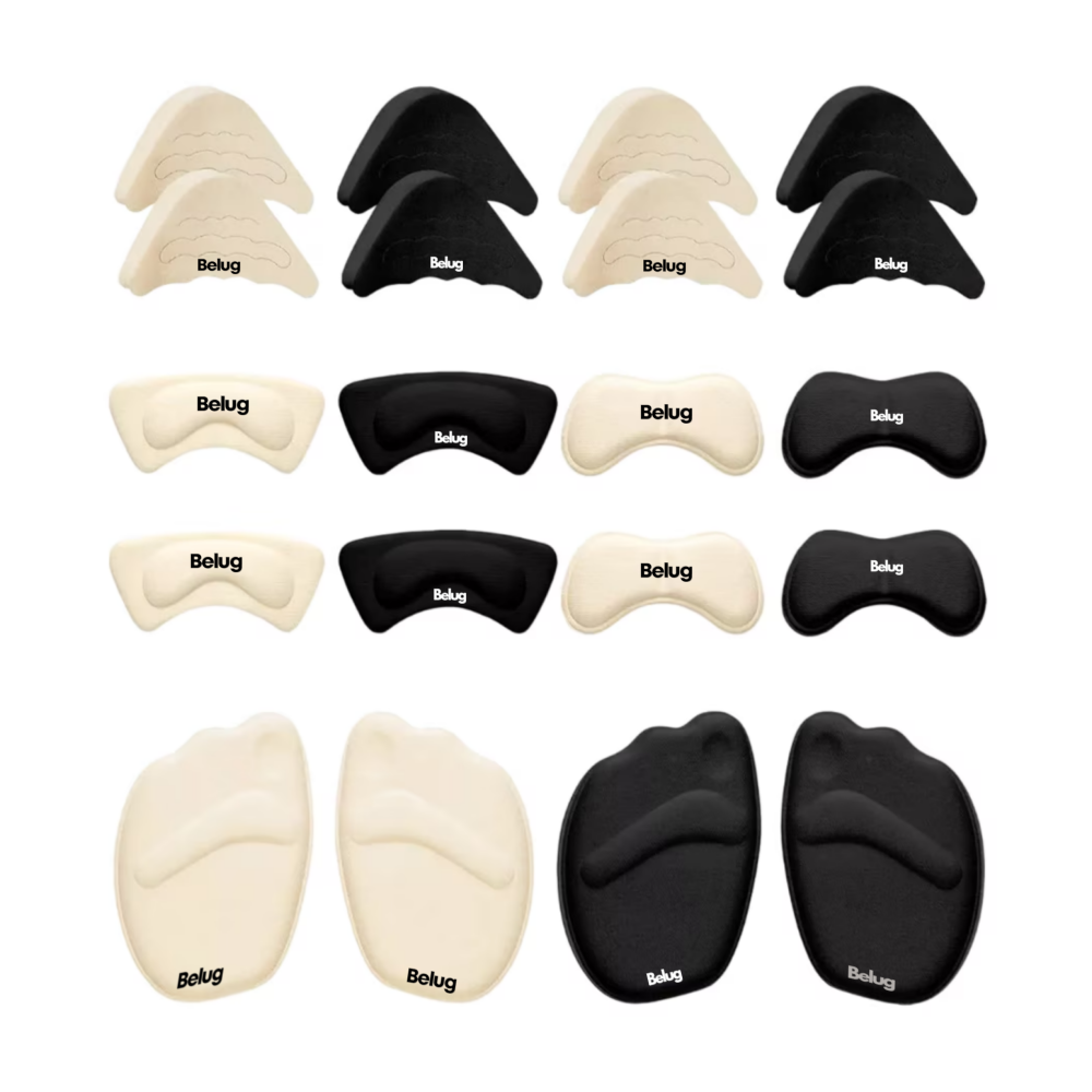 Foto 2 pulgar | Almohadillas De Tacón Alto Relleno De Dedos Ajustables 10 Pares Belug, Negro/beige