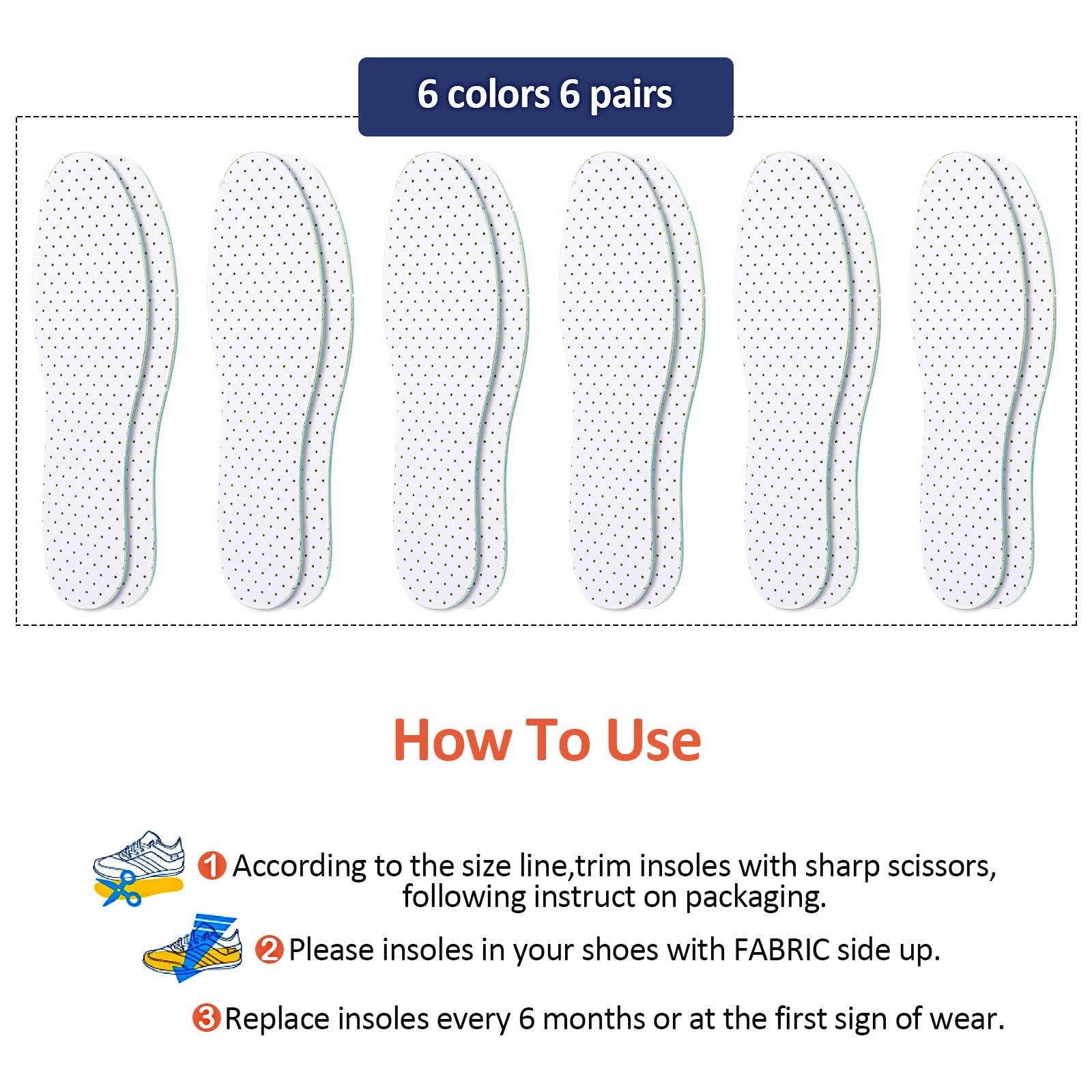 Foto 4 pulgar | Plantillas para Zapatos Geyoga Doble Capa Látex 6 Pares - Venta Internacional