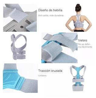 Foto 4 | Corrector De Postura Para Hombres Y Mujeres Con Placa Soporte Gris Talla G