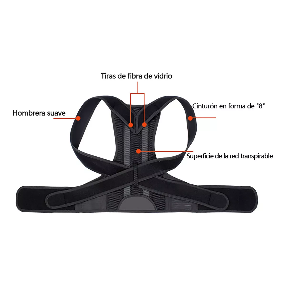 Foto 5 pulgar | Corrector Postura Ajustable Talla M/g Eo Safe Imports Esi-15492 Negro