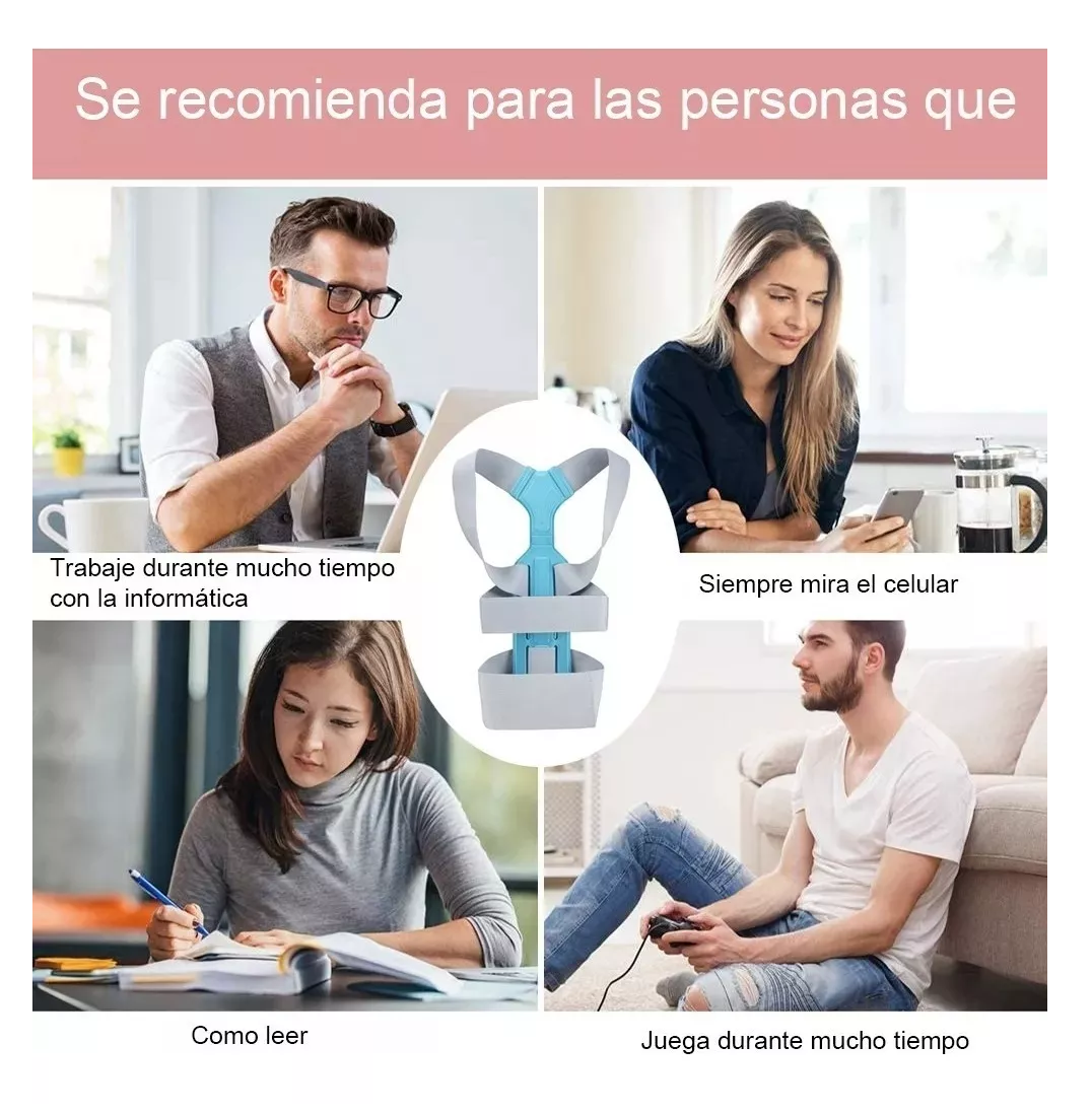 Foto 6 pulgar | Corrector De Postura Para Hombres Y Mujeres Con Placa Soporte Gris Talla S