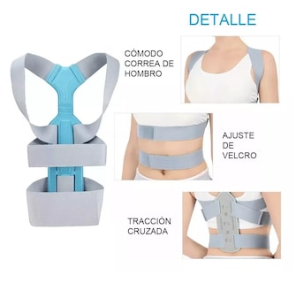 Foto 2 | Corrector De Postura Para Hombres Y Mujeres Con Placa Soporte Gris Talla S