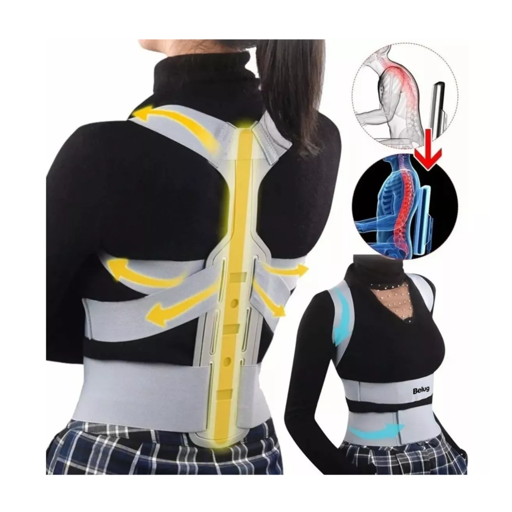Foto 3 | Corrector De Postura Para Hombres Y Mujeres Con Placa Soporte Gris Talla S Belug
