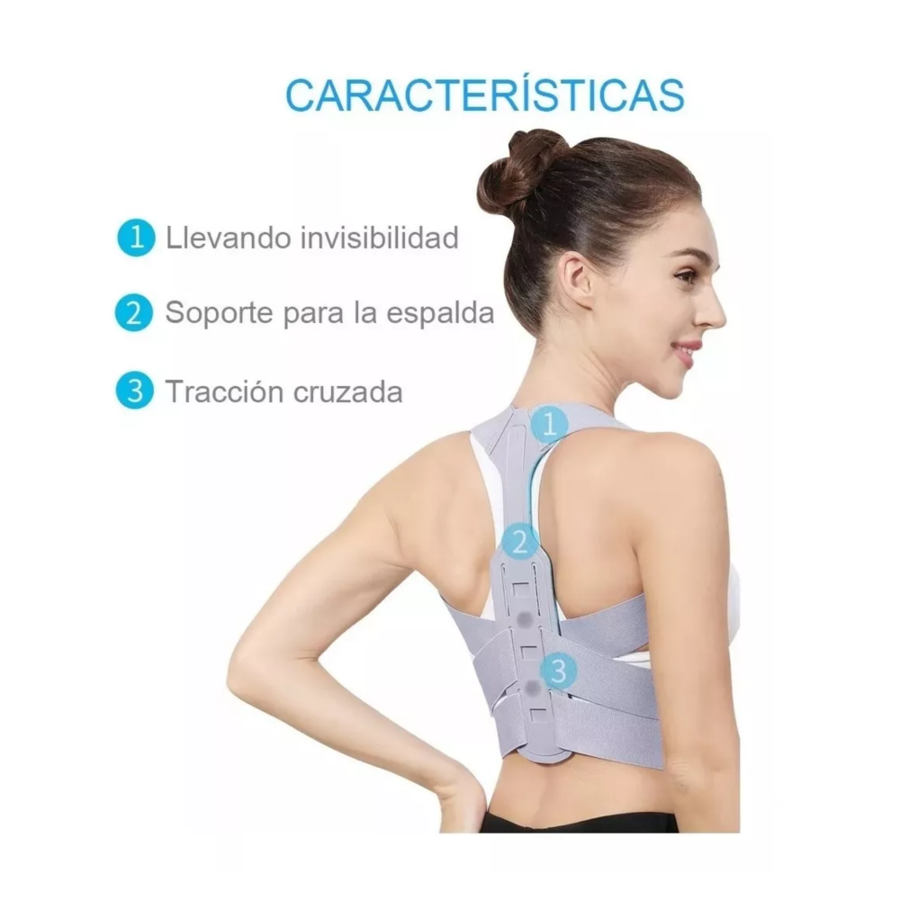 Foto 6 pulgar | Corrector De Postura Para Hombres Y Mujeres Con Placa Soporte Gris Talla S Belug