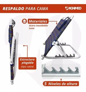 Foto 5 | Respaldo Ajustable Para Cama | Ajustable Para Varias Posiciones, Estructura Plegable, Fácil Ajuste Color Azul