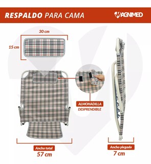 Foto 5 | Respaldo Ajustable Para Cama | Ajustable Para Varias Posiciones, Estructura Plegable, Fácil Ajuste Color Beige