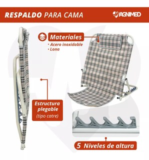 Foto 7 | Respaldo Ajustable Para Cama | Ajustable Para Varias Posiciones, Estructura Plegable, Fácil Ajuste Color Beige