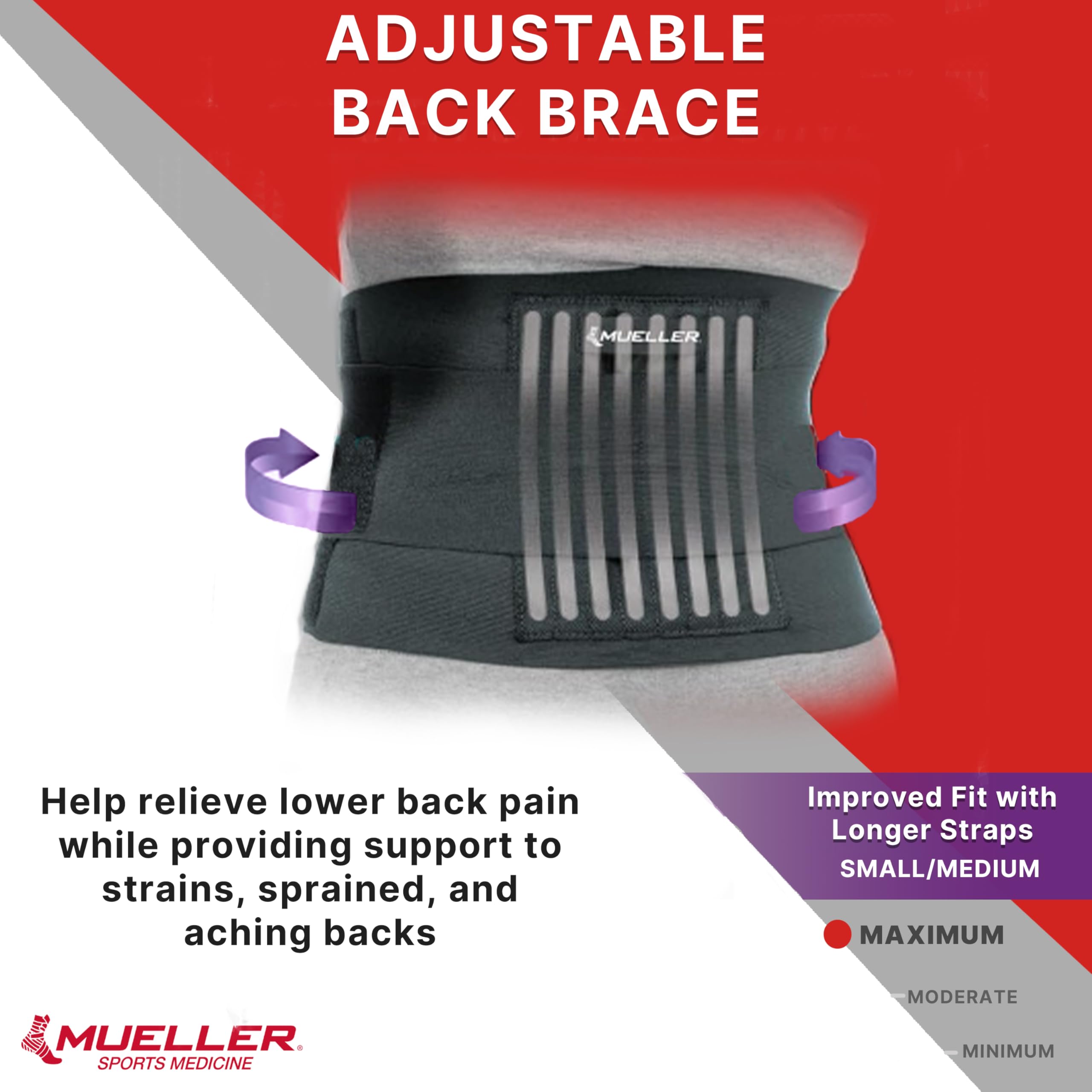 Foto 3 | Soporte Para Espalda Mueller Sports Medicine Ajustable Negro S/m - Venta Internacional.
