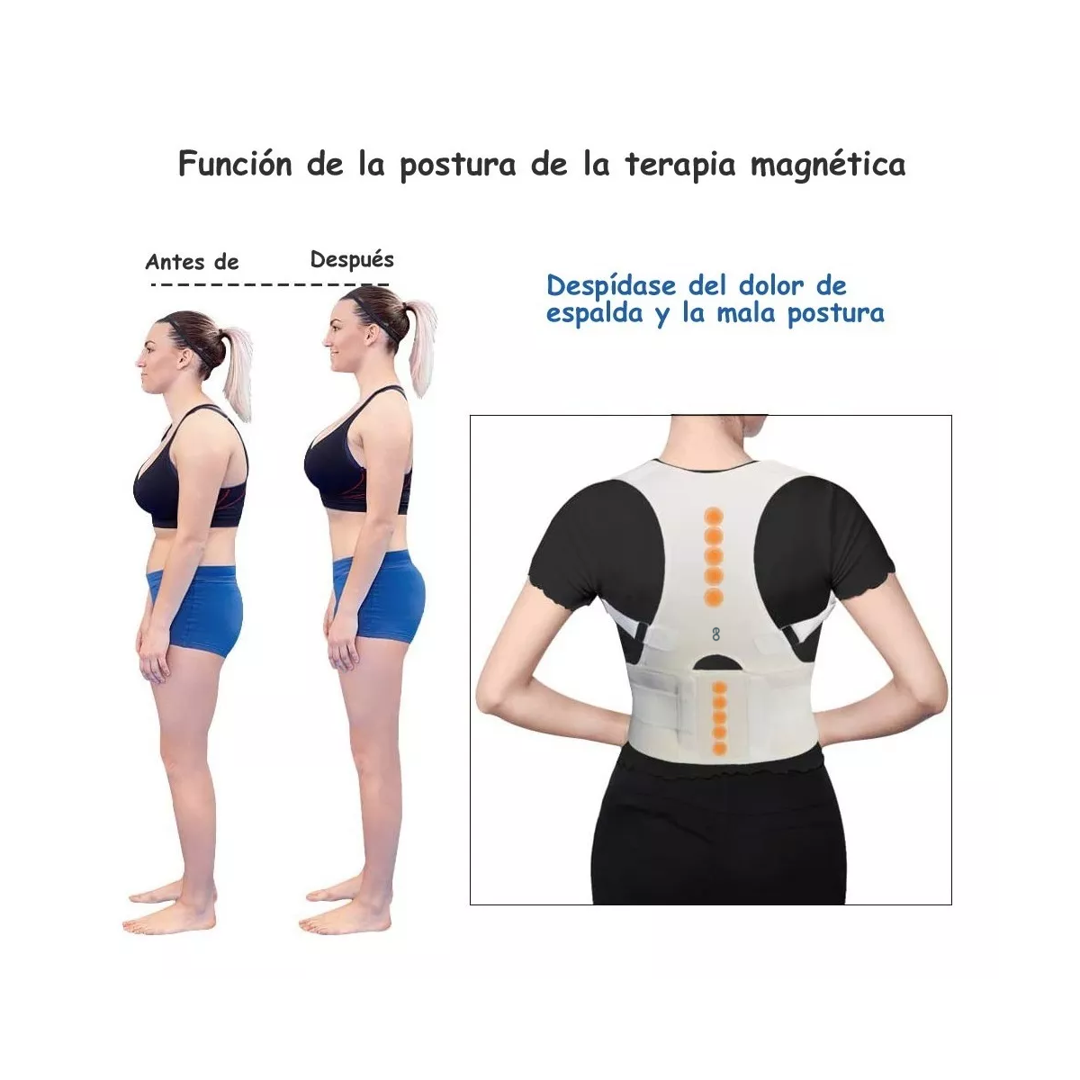 Foto 4 pulgar | Corrector de Postura con Imanes Eo Safe Imports Blanco