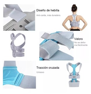 Foto 3 | Corrector De Postura Lab.g Para Hombres Y Mujeres Con Placa Soporte Gris Talla M