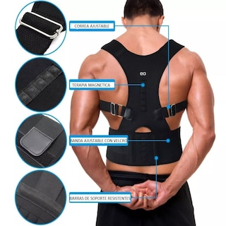 Foto 2 | Chaleco Corrector Postura Con 10 Imanes Para Hombre Y Mujer Talla: M Eo Safe Imports Esi-19014 Negro