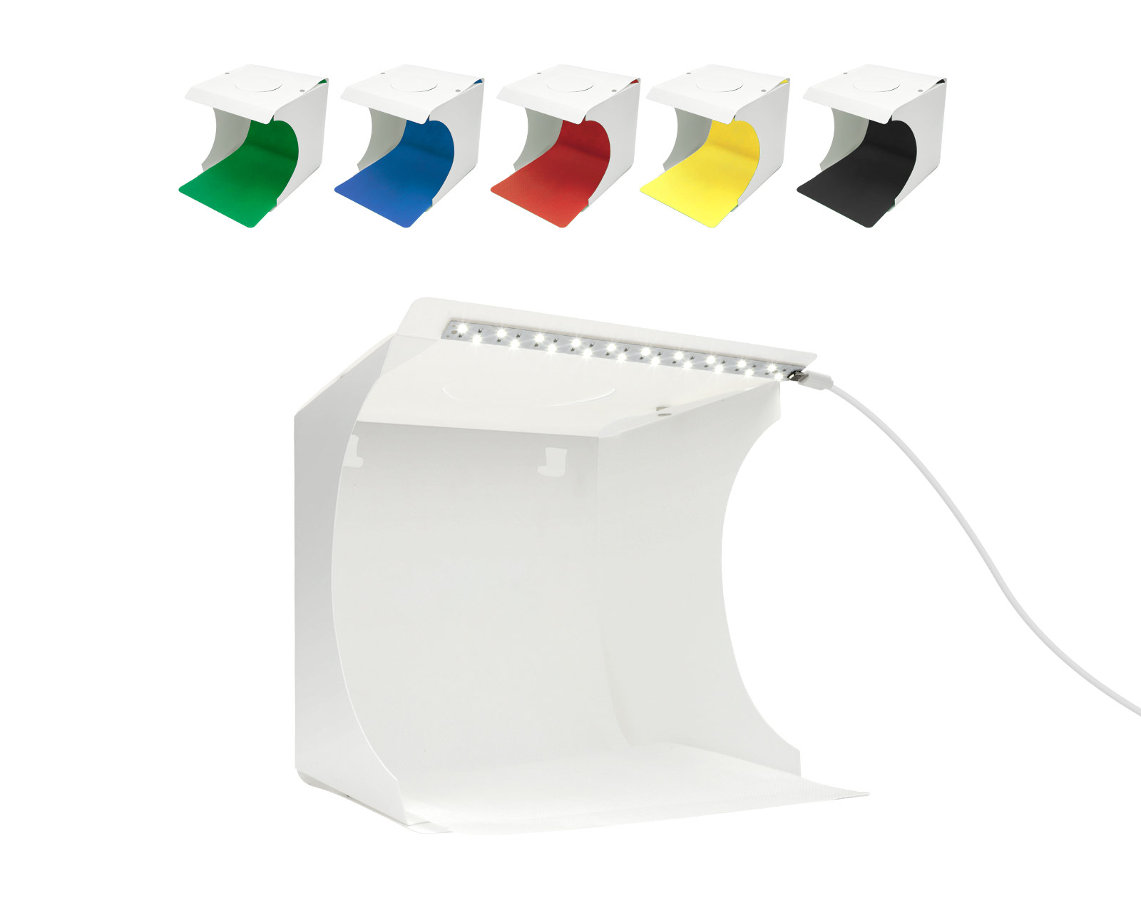 Caja de Luz para Fotografía Redlemon 77849 Blanco Semi Profesional Portátil con Leds USB y 6 Fondos de Colores