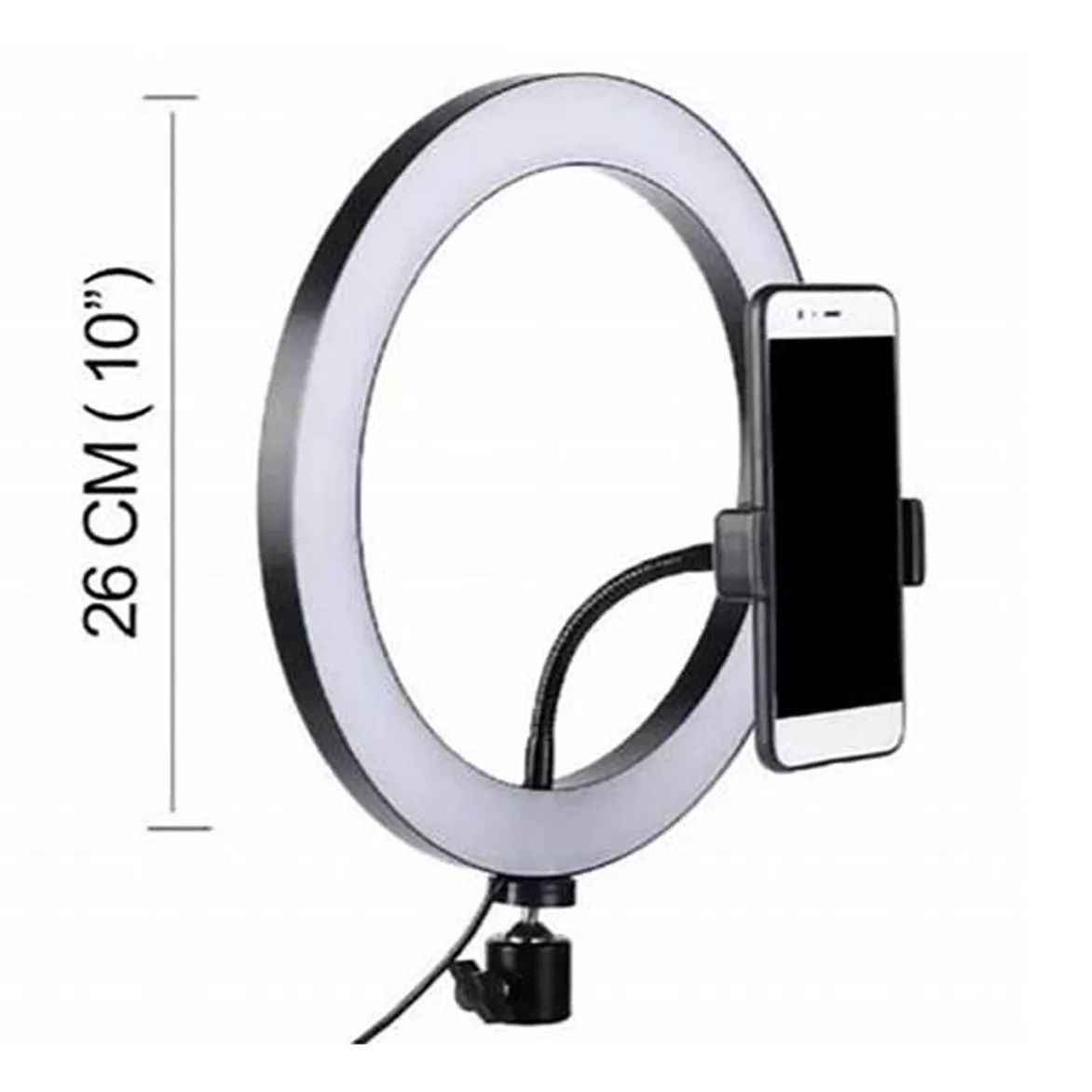 Foto 6 pulgar | Lámpara Aro de Luz LED QX-260 color Blanco con Soporte para Celular Ring Fill