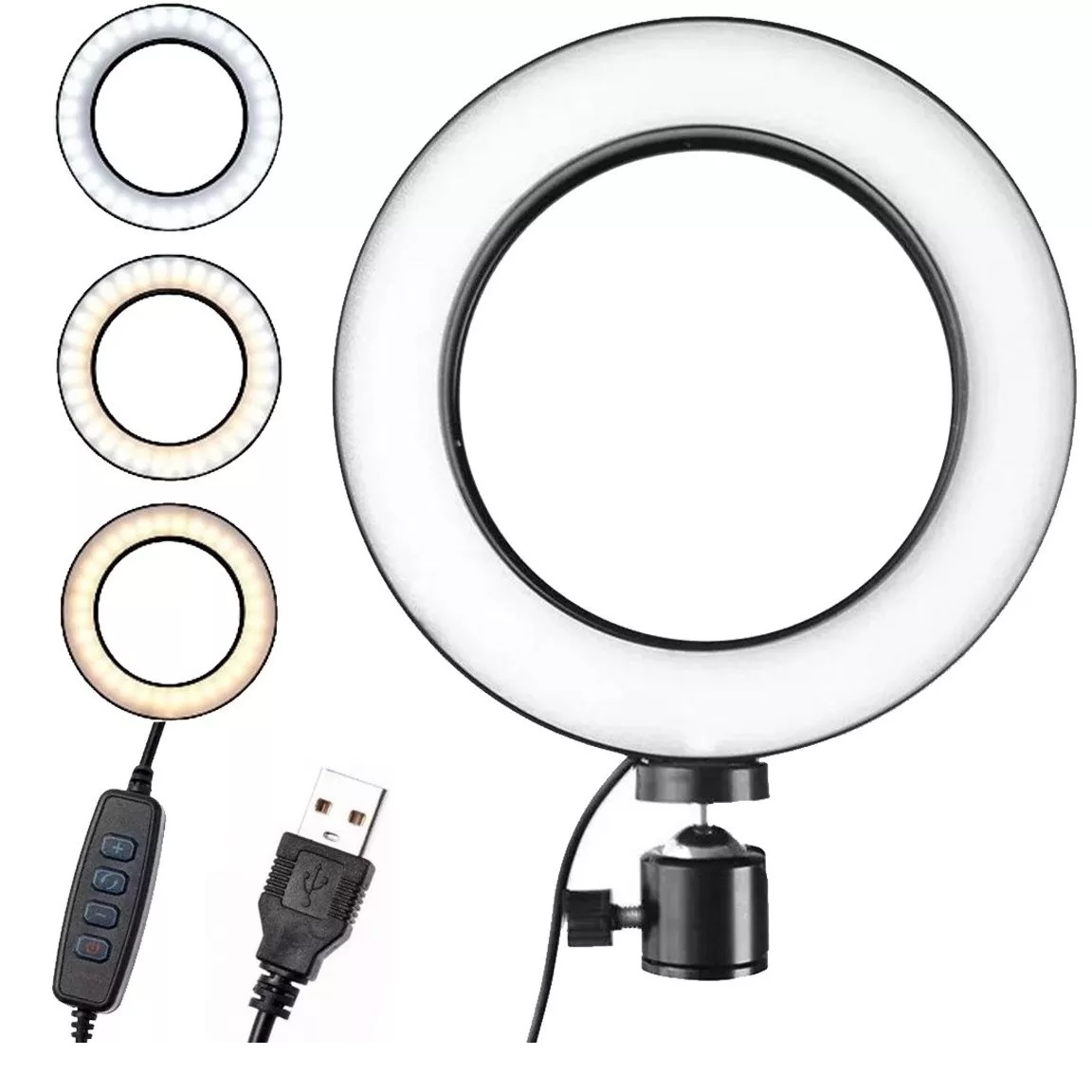 Foto 8 | Lámpara Aro de Luz LED QX-260 color Blanco con Soporte para Celular Ring Fill