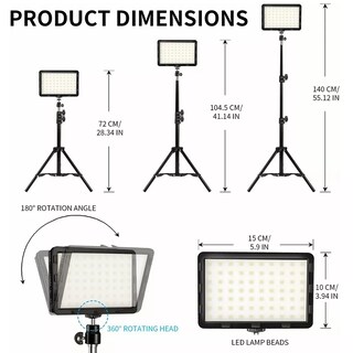 Foto 2 | Kit Iluminación Led Regulable para Fotografía Eo Safe Imports ESI-9655 Negros USB 2 Piezas