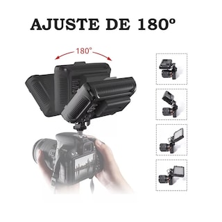 Foto 3 | Lámpara de Videocámara Eo Safe Imports ESI-9656 Negro 176 Leds Luz Regulable Batería