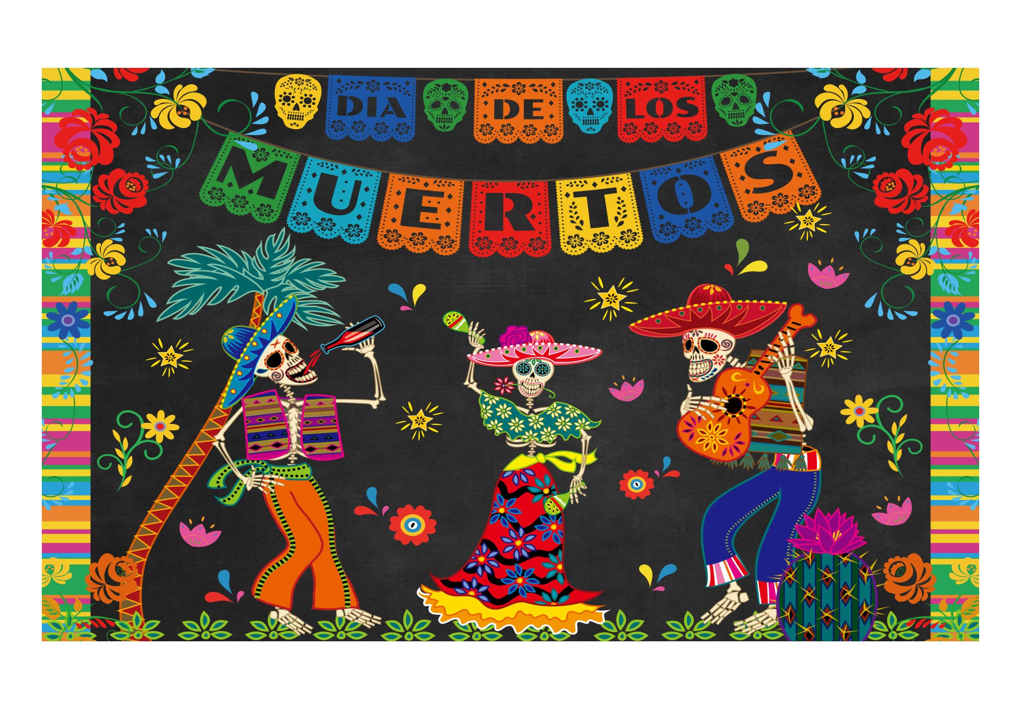 Telón de Fondo: Allenjoy Fiesta Del Día De Los Muertos - Venta Internacional