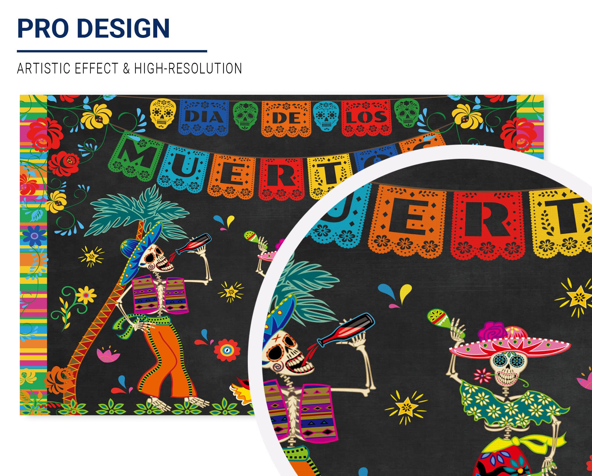 Foto 3 pulgar | Telón de Fondo: Allenjoy Fiesta Del Día De Los Muertos - Venta Internacional