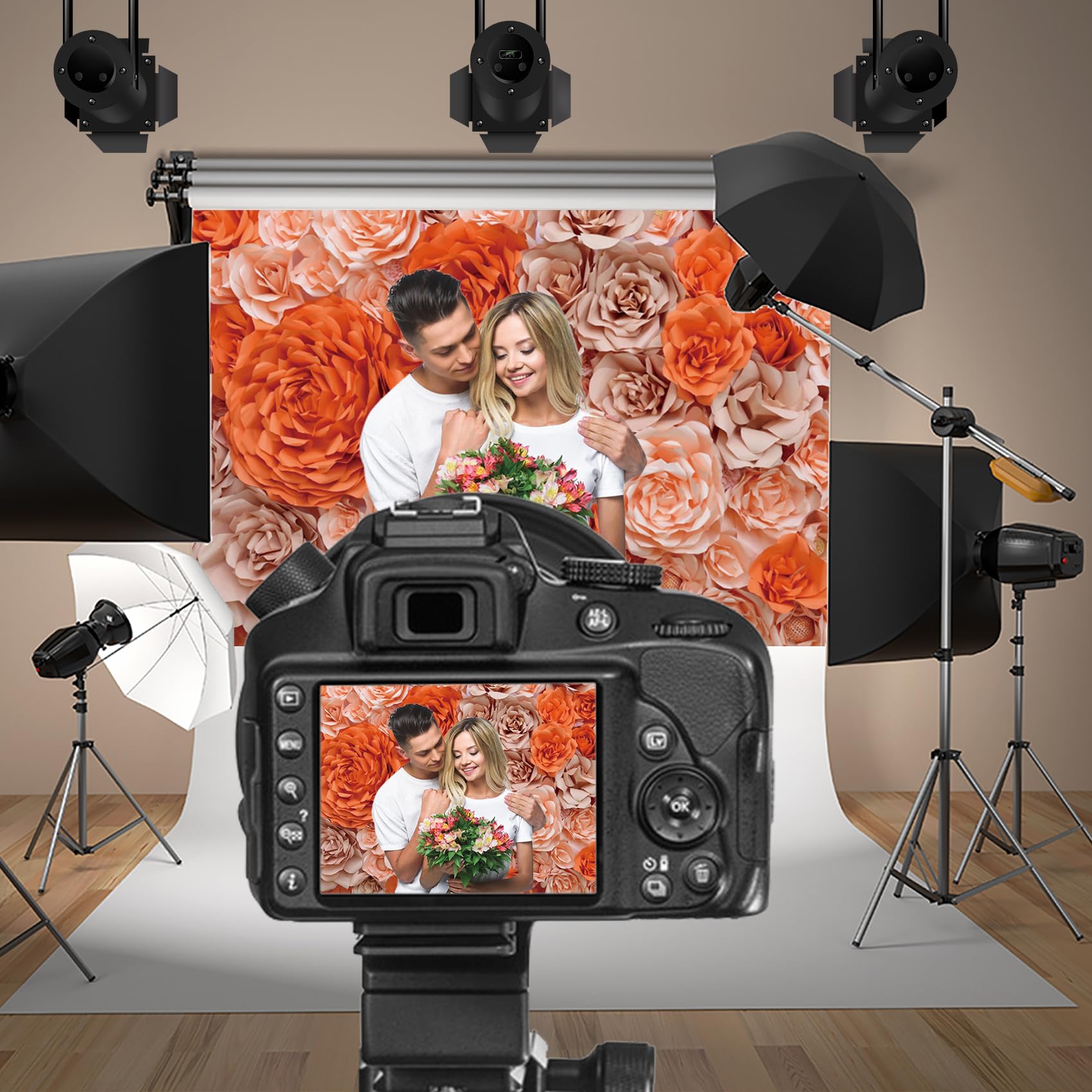 Foto 2 | Fondo Fotográfico Baocicco Orange Rose Vinilo de 2,2 x 1,5 m - Venta Internacional