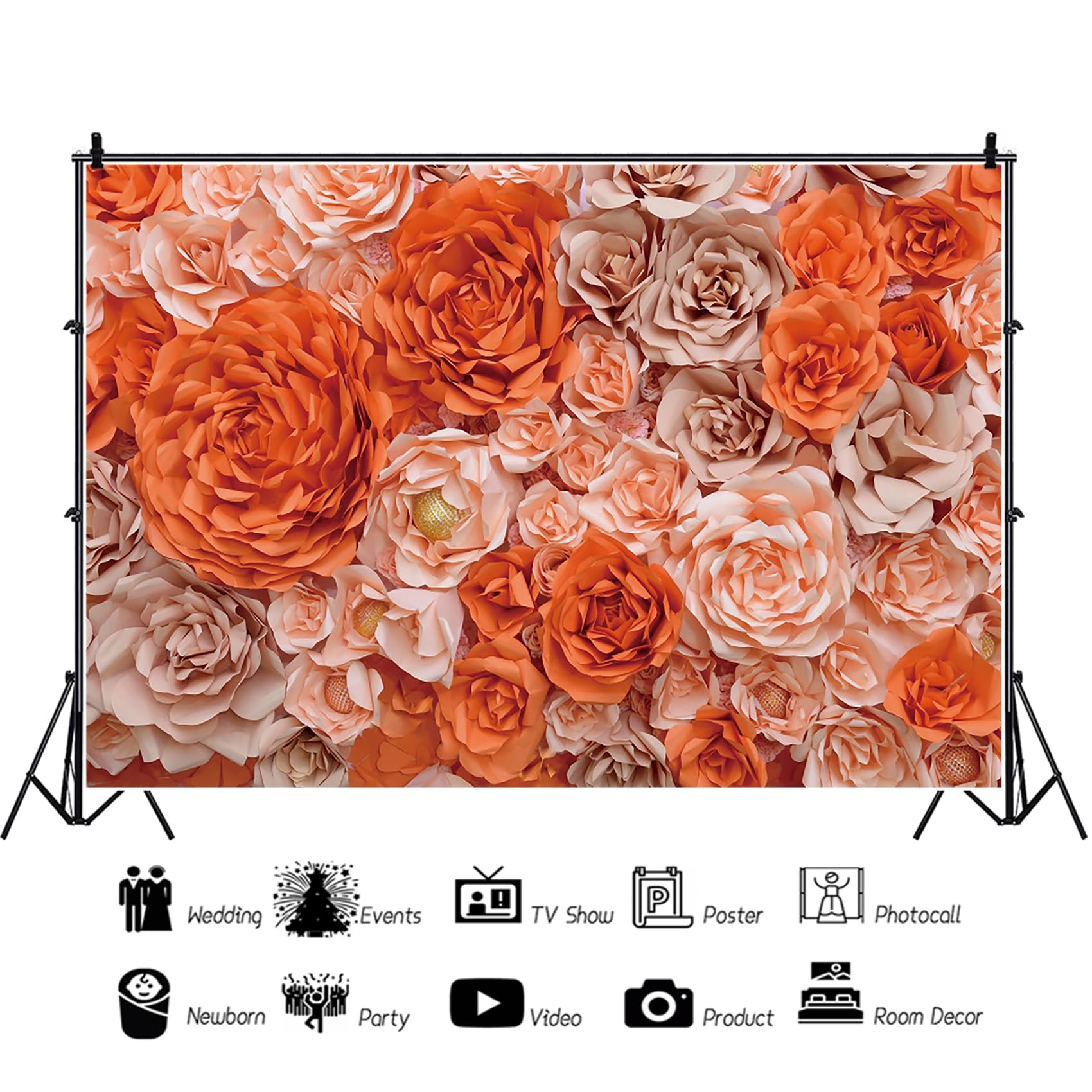 Foto 6 pulgar | Fondo Fotográfico Baocicco Orange Rose Vinilo de 2,2 x 1,5 m - Venta Internacional