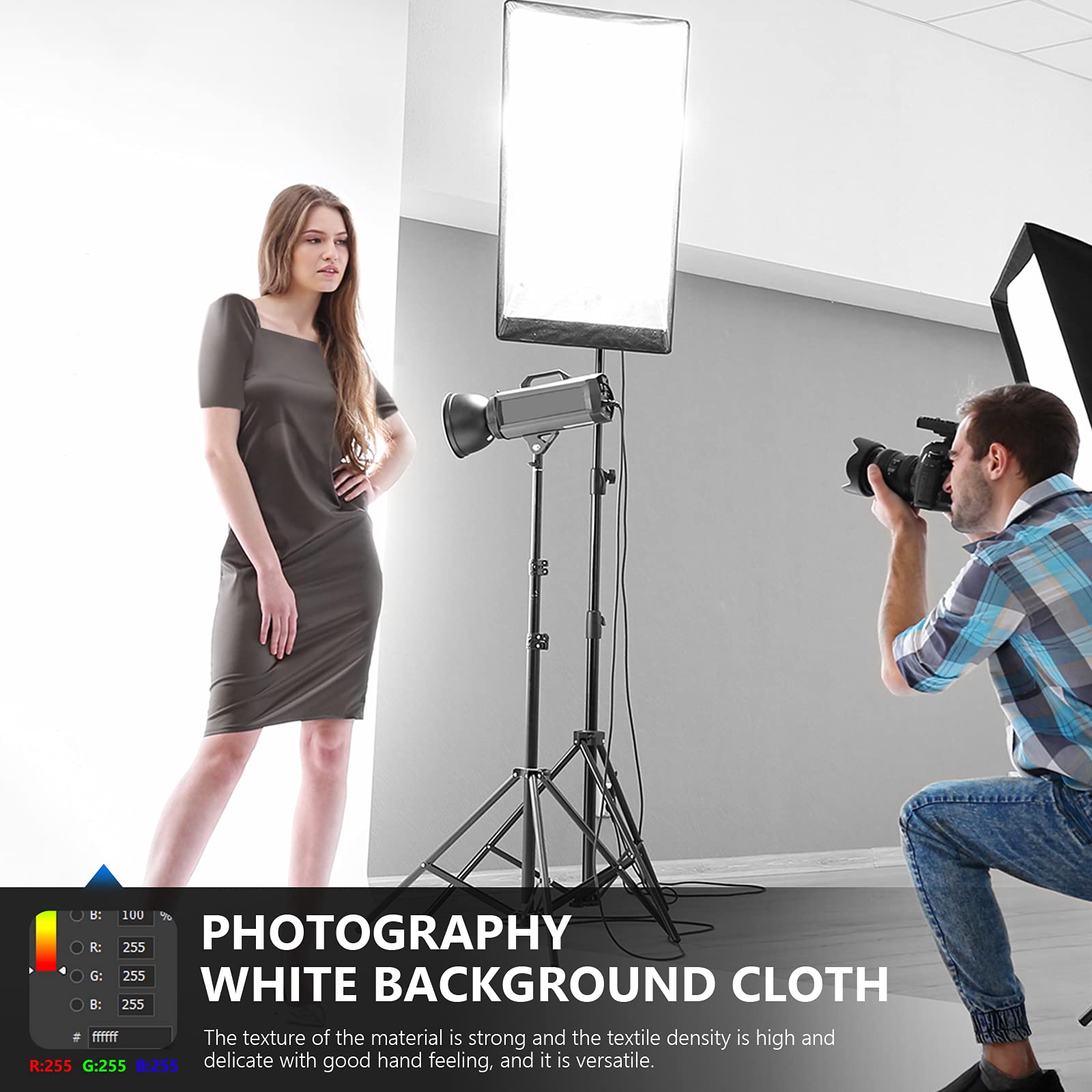 Foto 5 pulgar | Backdrop Neewer Pro Photo Studio Poliéster 3 X 3,6 M Color Blanco - Venta Internacional