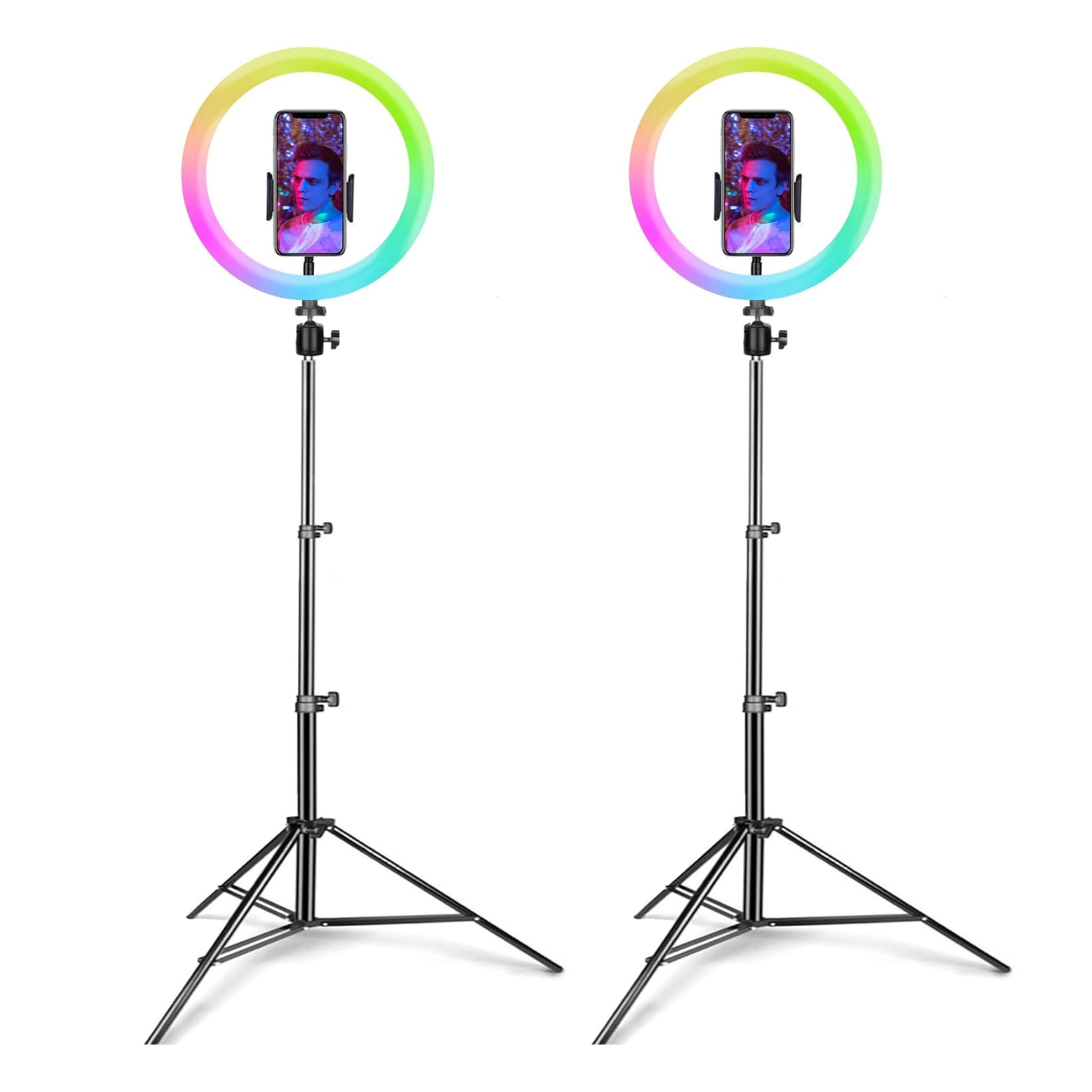 Foto 2 pulgar | Aro de Luz Led Rgb Luxvi Soporte para Teléfono Rotación 360 Grados 2 Piezas