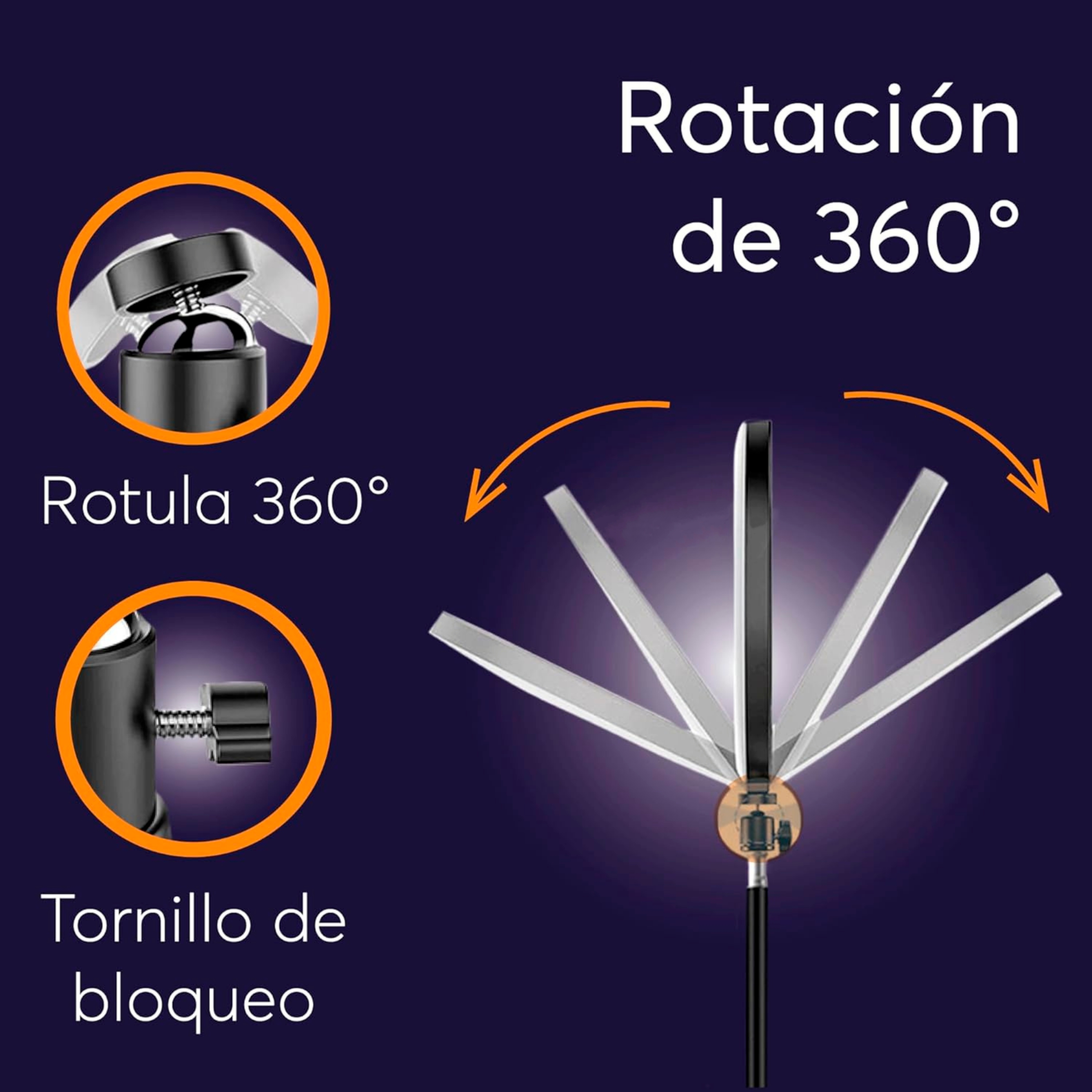 Foto 6 pulgar | Aro de Luz Led Rgb Luxvi Soporte para Teléfono Rotación 360 Grados 2 Piezas