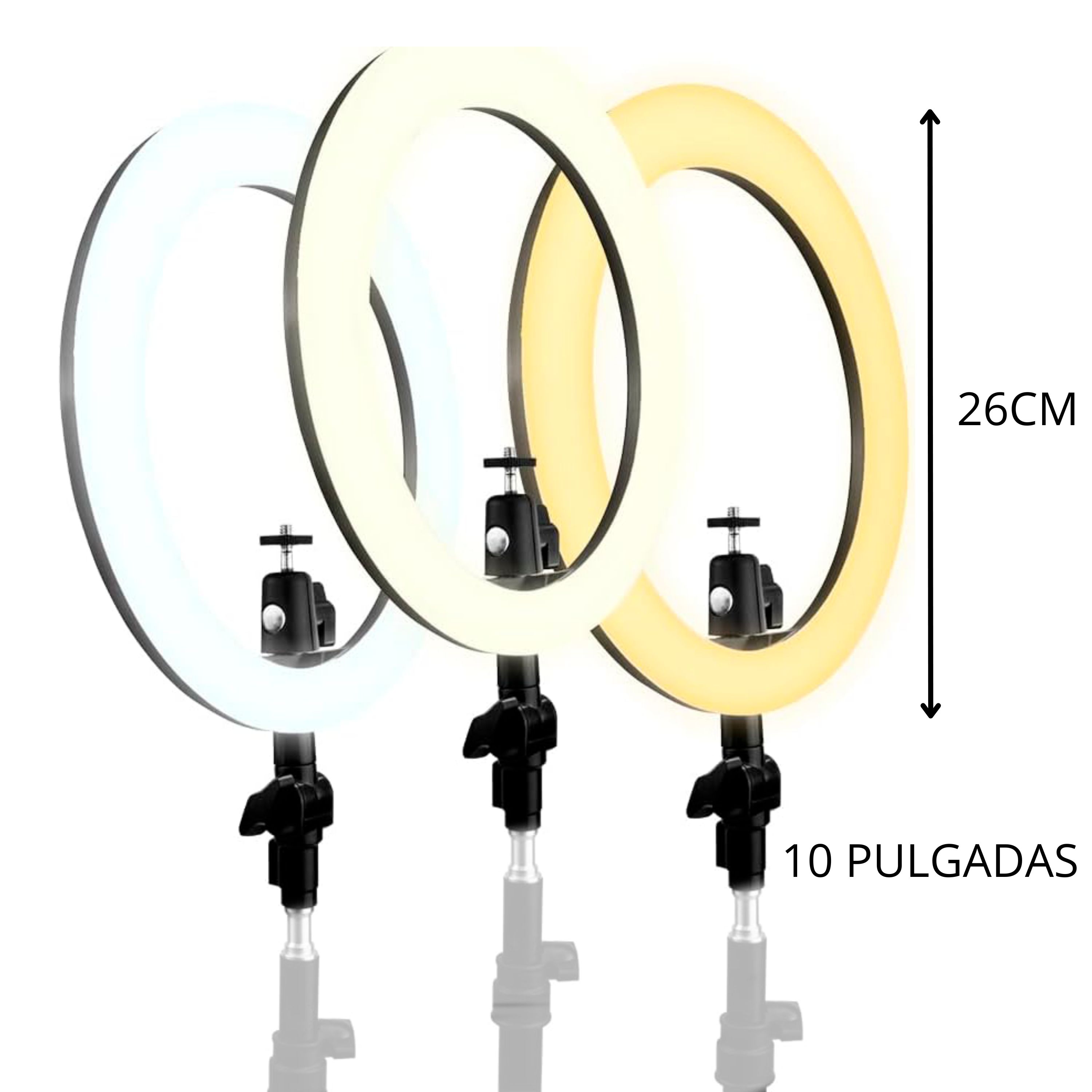 Foto 3 | Aro de Luz Led Rgb con Soporte para Teléfono Rotación 360 Grados 3 Piezas