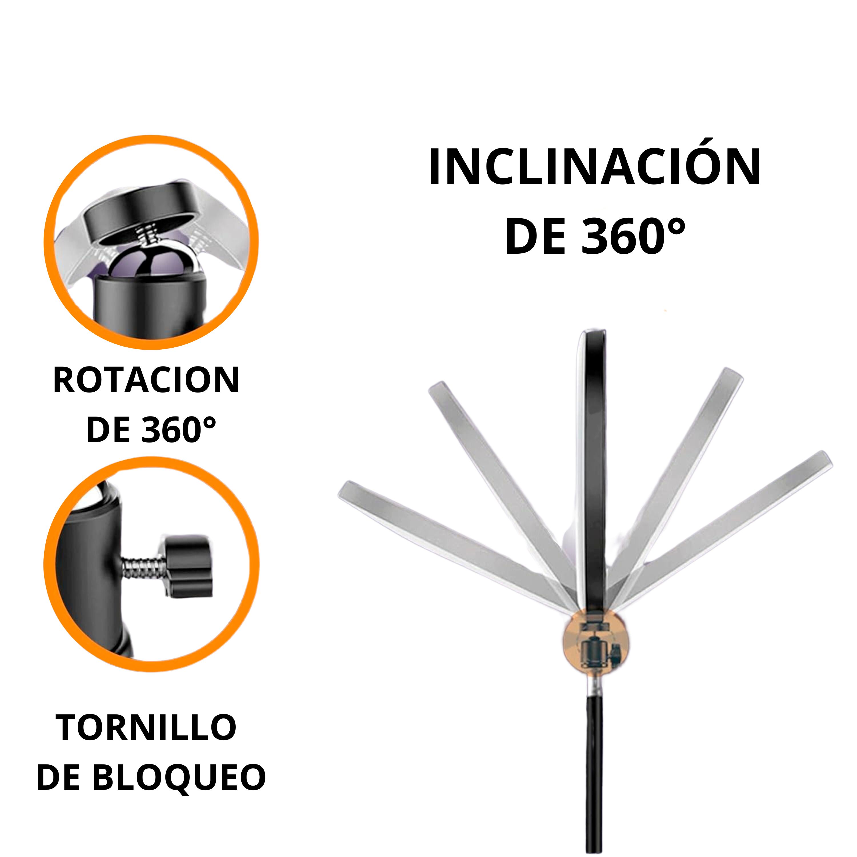 Foto 5 | Aro de Luz Led Rgb con Soporte para Teléfono Rotación 360 Grados 3 Piezas