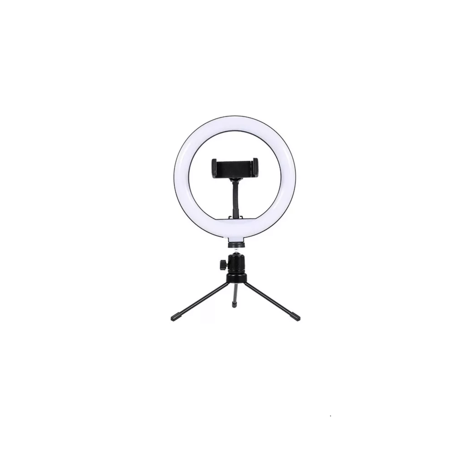 Aro De Luz Led 26 Cm Con Tripié Soporte Celular Negro