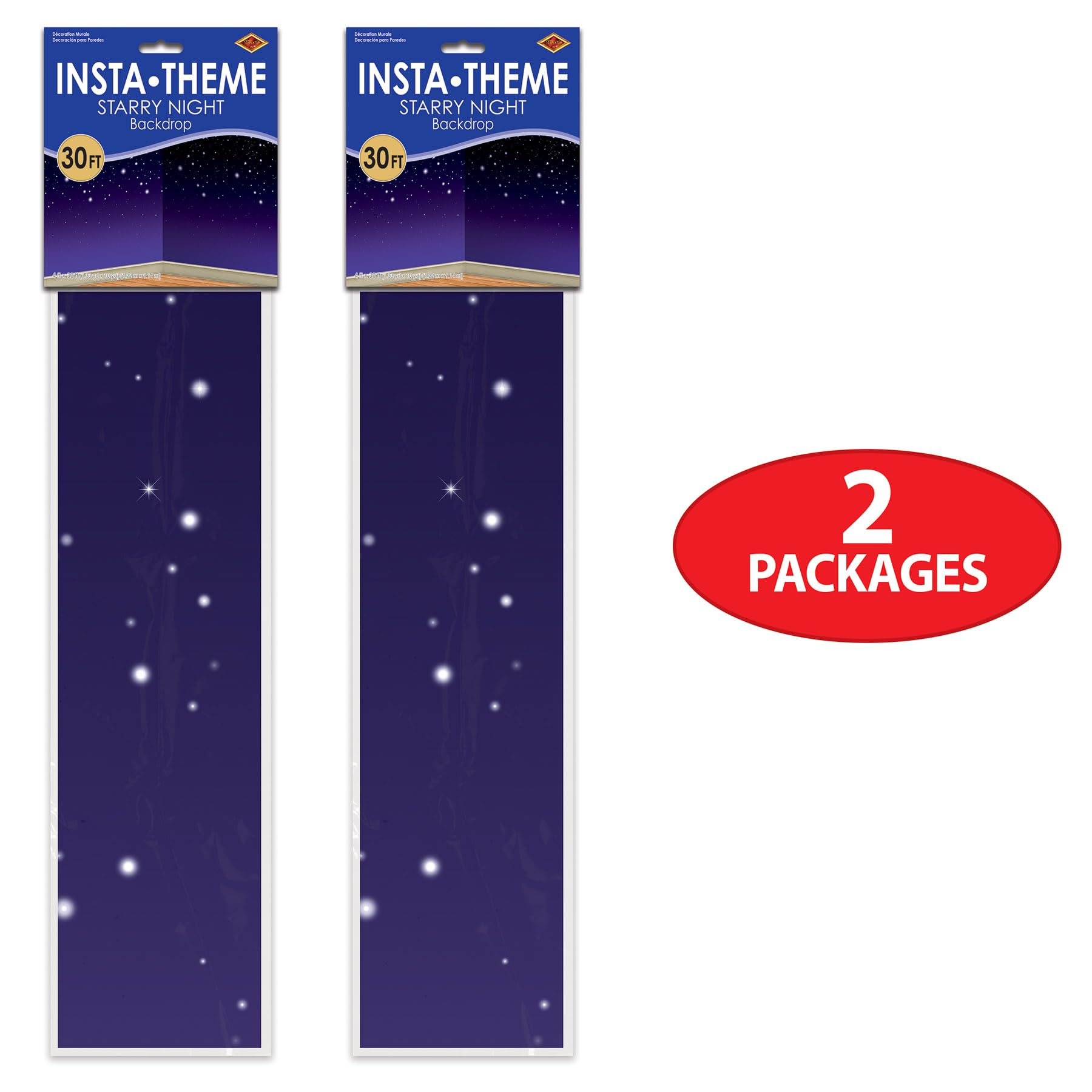 Foto 7 pulgar | Fondos Fotográficos Beistle Starry Sky Para Pared, 4 X 9 M, 2 Piezas - Venta Internacional.