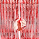 Cortina De Aluminio Partywoo Roja, 2 Unidades, 100 X 200 Cm, Decoración Navideña - Venta Internacional.