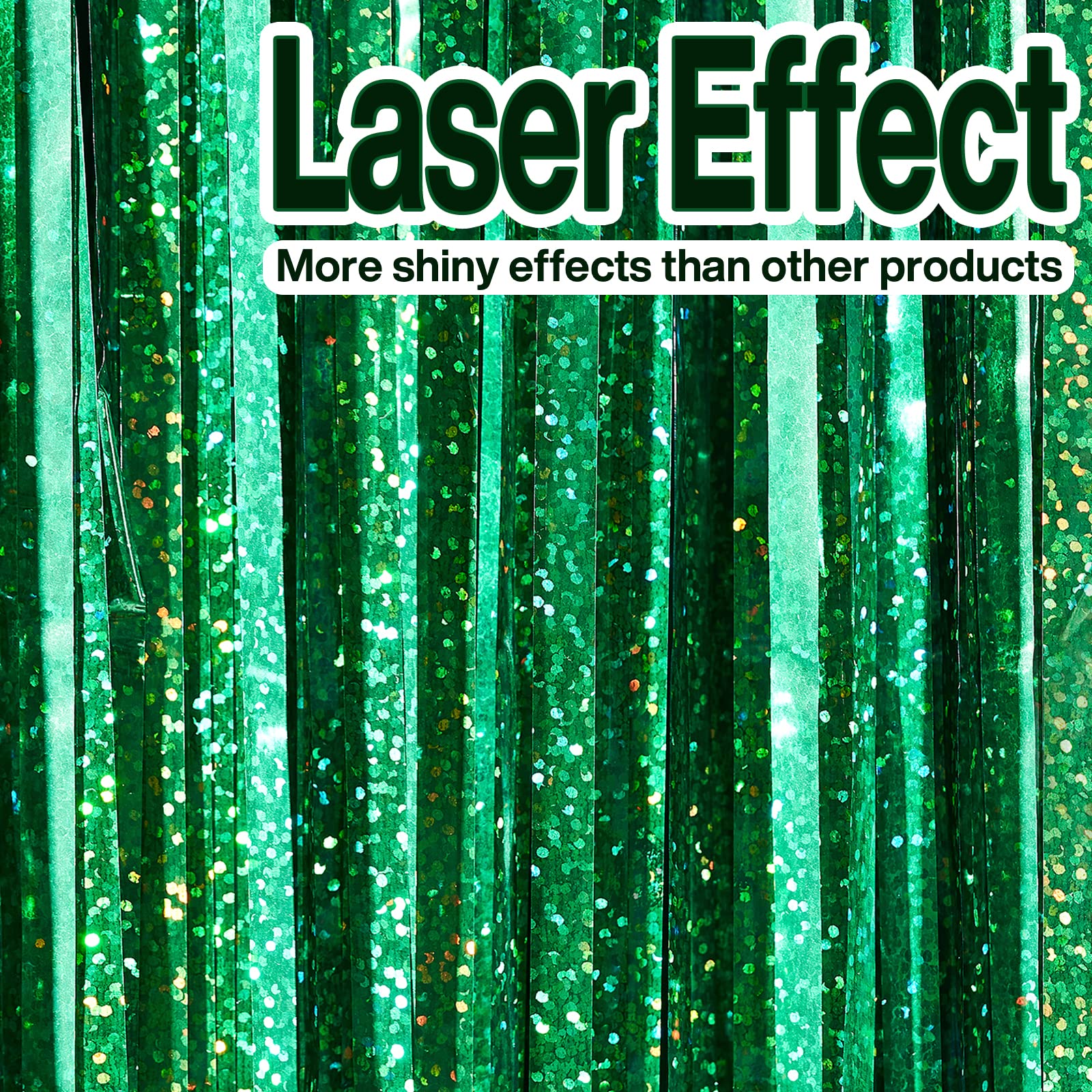 Foto 2 | Cortina Partywoo Con Flecos De Lámina Verde Para Decoración De Fiestas, 2 Unidades - Venta Internacional.