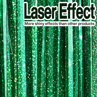 Foto 2 | Cortina Partywoo Con Flecos De Lámina Verde Para Decoración De Fiestas, 2 Unidades - Venta Internacional.