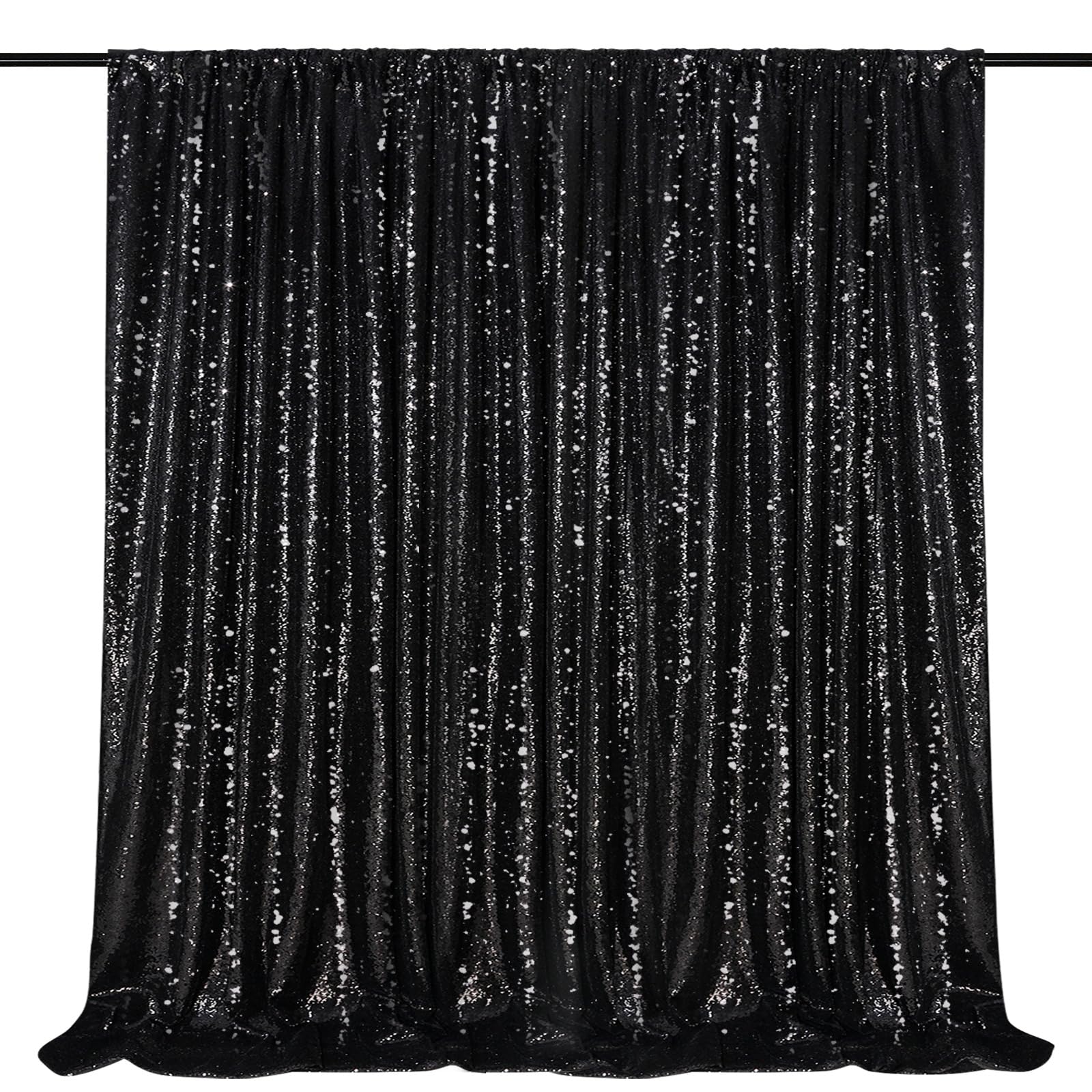 Fotomatón Queendream Con Fondo De Lentejuelas, Color Negro, 2,4 M X 2,4 M, Con Purpurina - Venta Internacional.