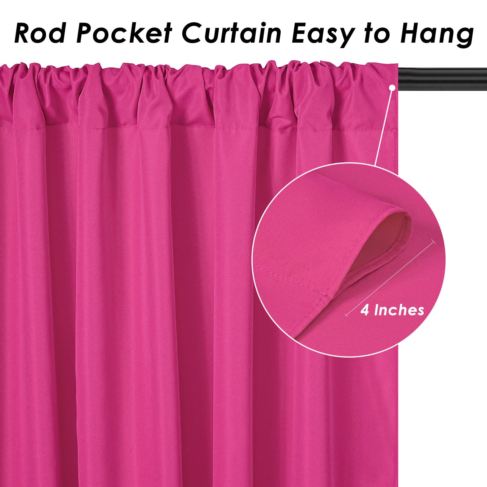 Foto 5 pulgar | Cortinas De Fondo Soardream De Poliéster Rosa Intenso, 3 X 3 M - Venta Internacional.
