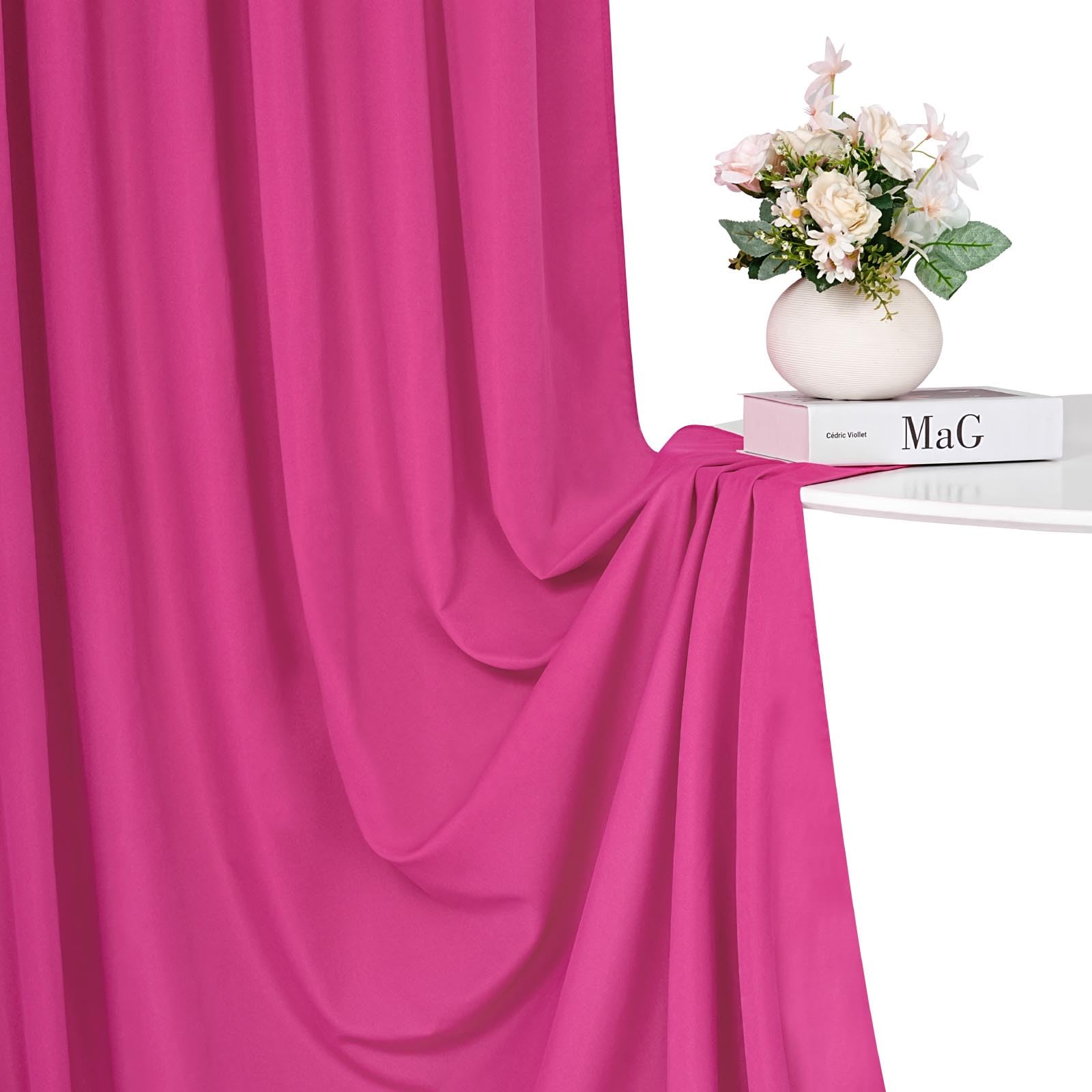 Foto 6 pulgar | Cortinas De Fondo Soardream De Poliéster Rosa Intenso, 3 X 3 M - Venta Internacional.
