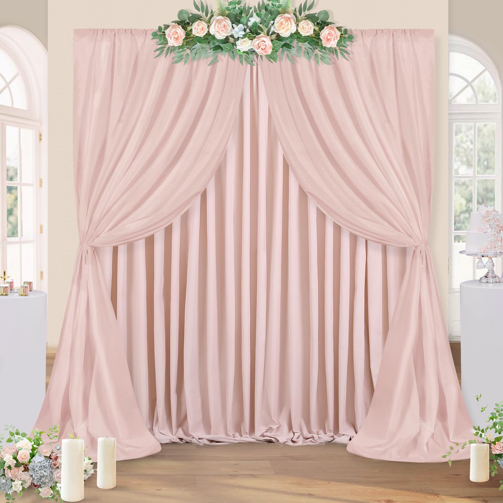 Foto 4 pulgar | Cortinas De Fondo Fotográfico Soardream Dusty Rose De 9 X 3 M - Venta Internacional.