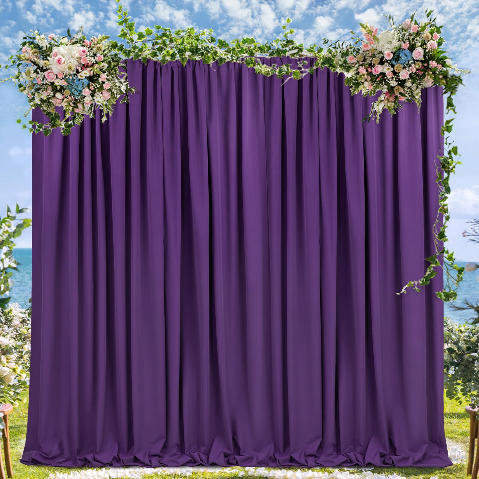 Foto 6 pulgar | Cortinas De Fondo Soardream, Poliéster Morado, 1,5 X 3 M, 6 Paneles - Venta Internacional.