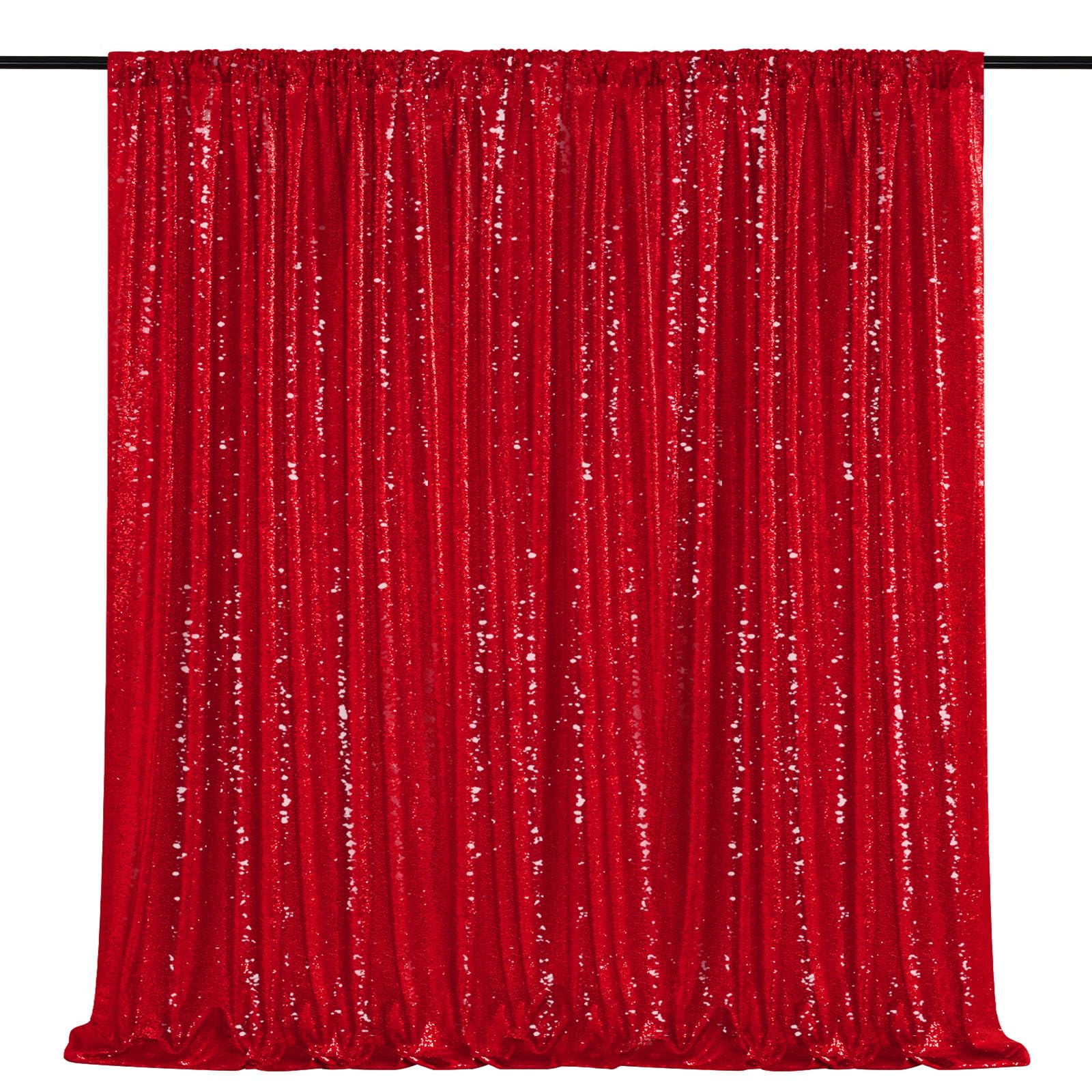 Foto 2 pulgar | Cortina Con Fondo De Lentejuelas, Color Rojo Queen Dream, 240 Cm X 240 Cm - Venta Internacional.