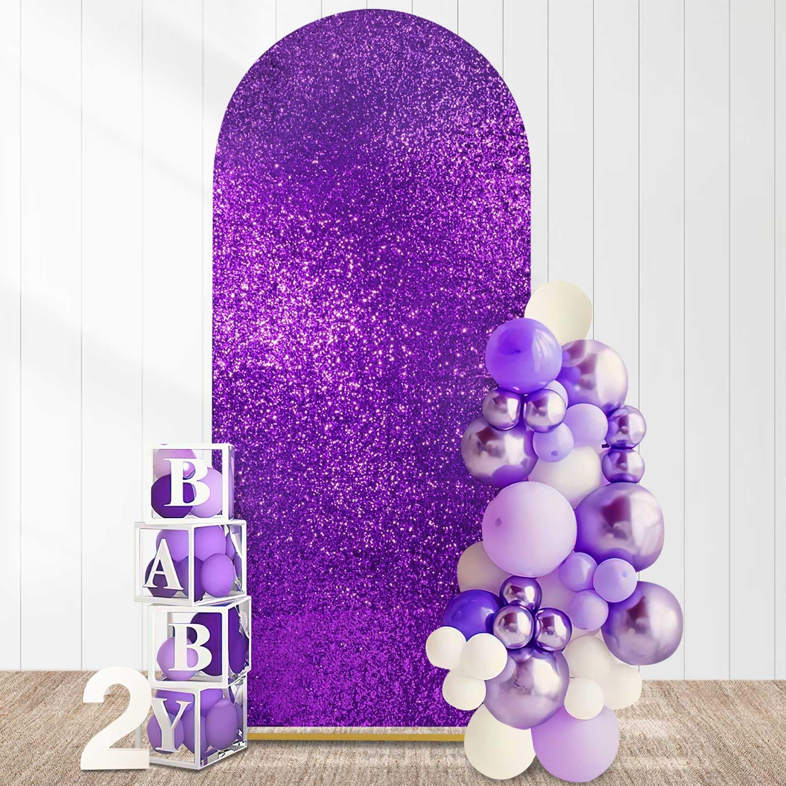 Foto 2 pulgar | Funda Para Arco De Boda Fanqisi, Purpurina, Color Morado, 2 M X 1,8 M, Elastano - Venta Internacional.