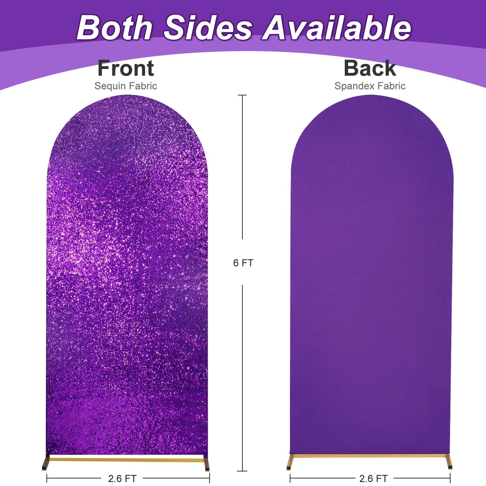 Foto 3 pulgar | Funda Para Arco De Boda Fanqisi, Purpurina, Color Morado, 2 M X 1,8 M, Elastano - Venta Internacional.