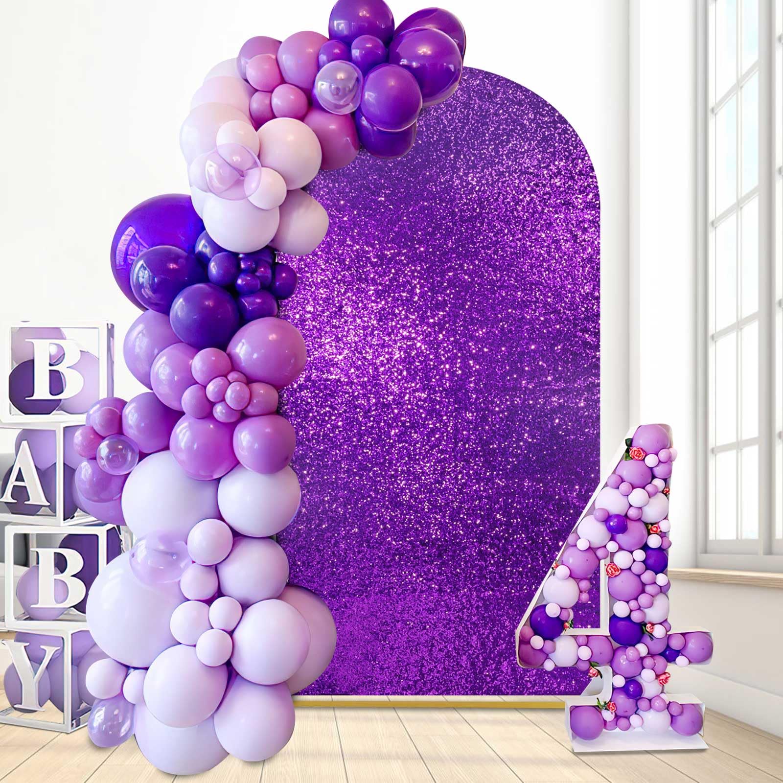 Foto 4 pulgar | Funda Para Arco De Boda Fanqisi, Purpurina, Color Morado, 2 M X 1,8 M, Elastano - Venta Internacional.