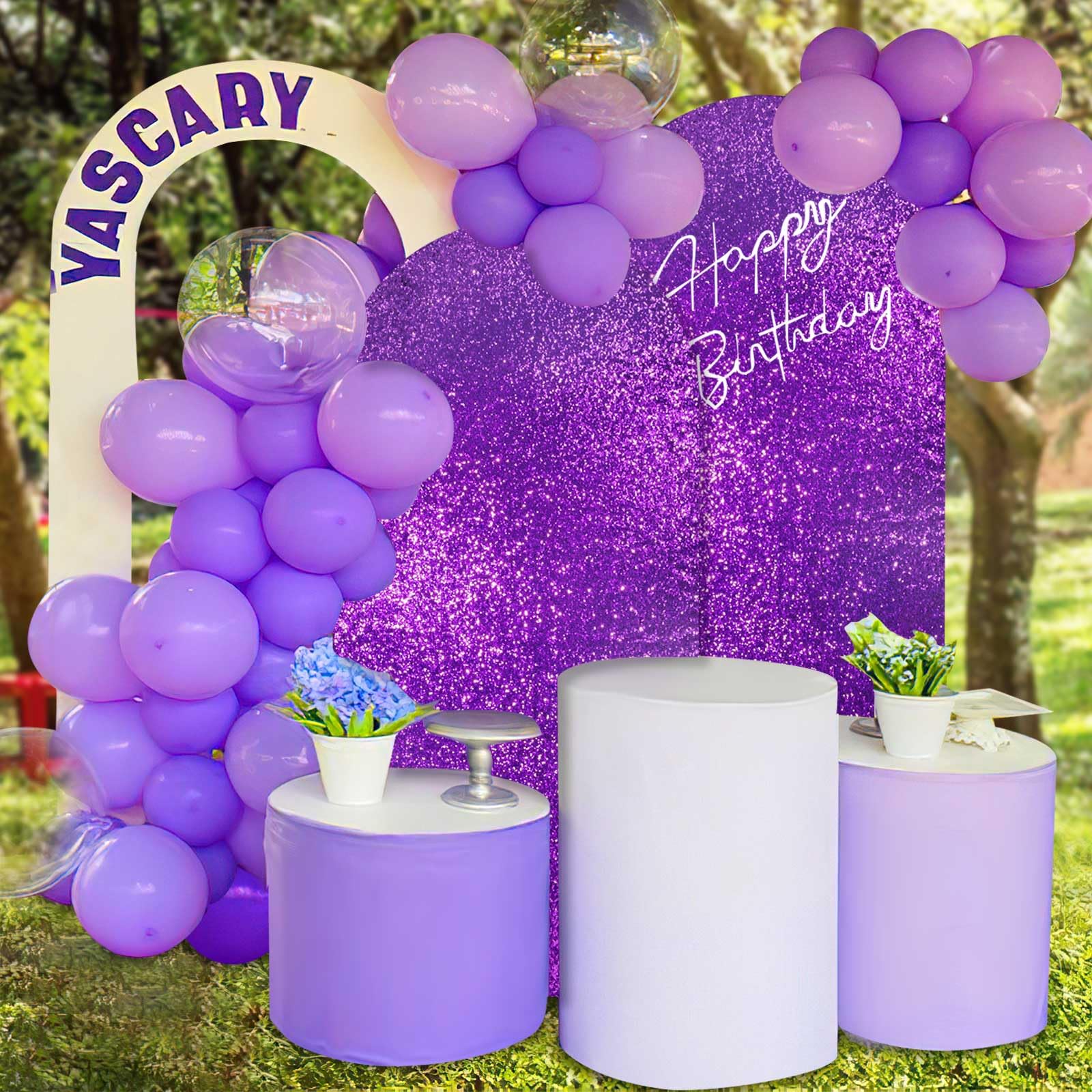 Foto 6 pulgar | Funda Para Arco De Boda Fanqisi, Purpurina, Color Morado, 2 M X 1,8 M, Elastano - Venta Internacional.