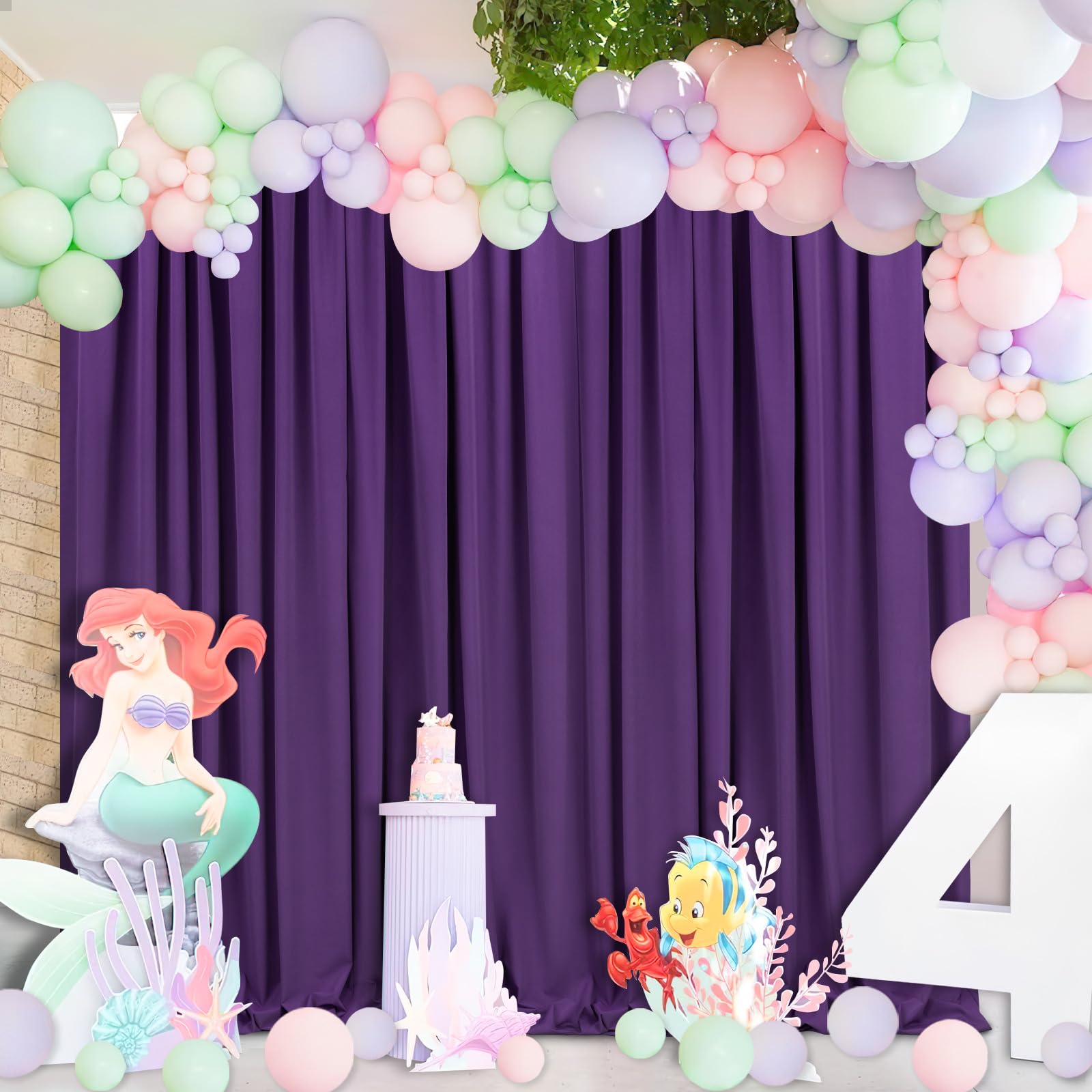 Foto 2 pulgar | Cortinas De Fondo Soardream, Poliéster Morado, 1,5 X 3 M, 4 Paneles - Venta Internacional.